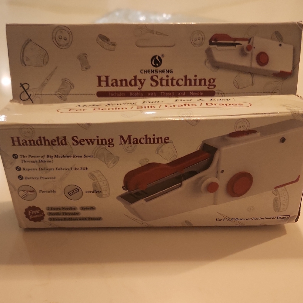 Handheld Sewing Machine - White and Red